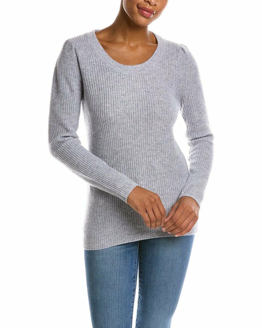 * Women Qi Cashmere Puff Sleeve Wool & Cashmere-Blend Sweater | Sweaters