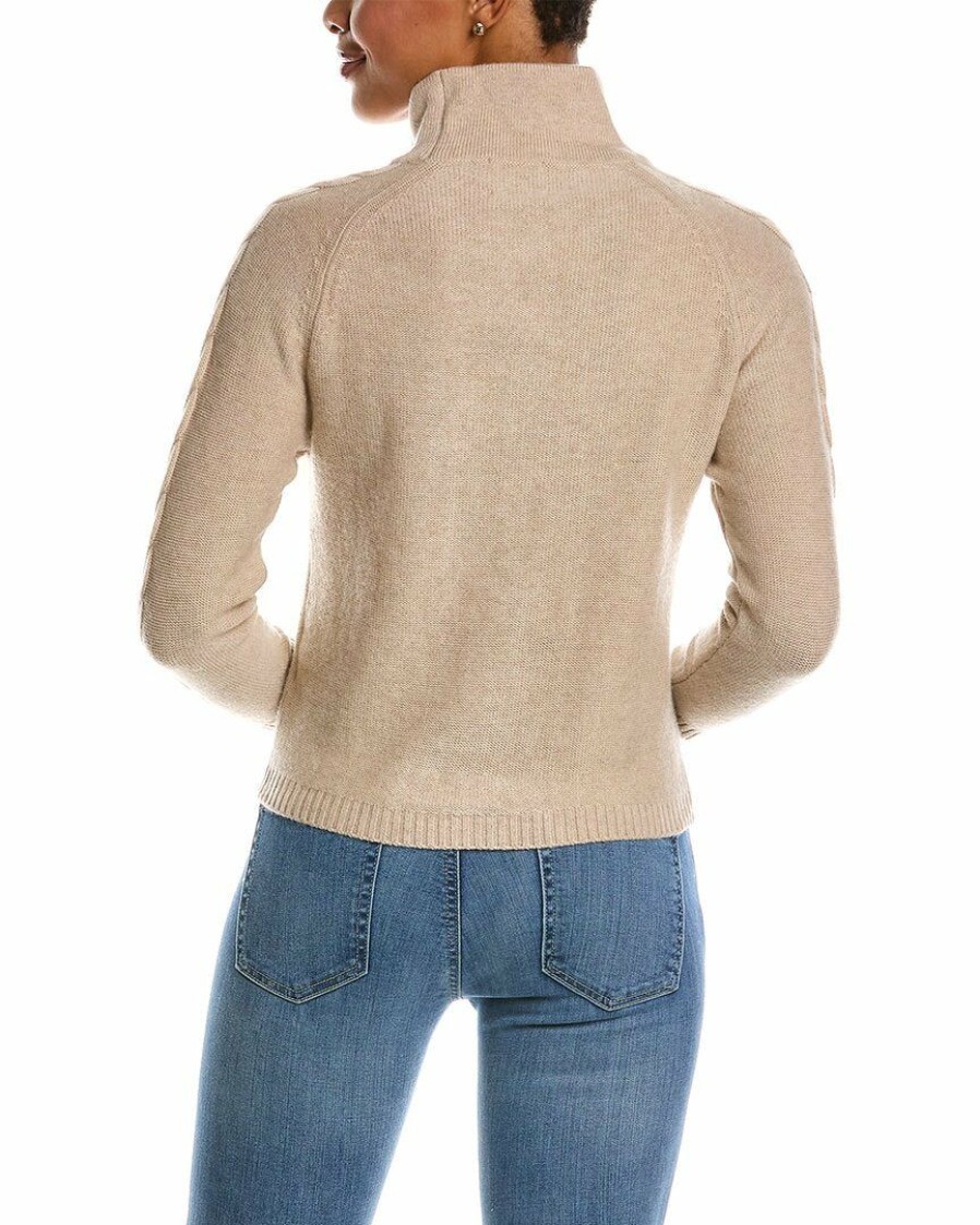 * Women Qi Cashmere Cable Mock Neck Wool & Cashmere-Blend Sweater | Sweaters