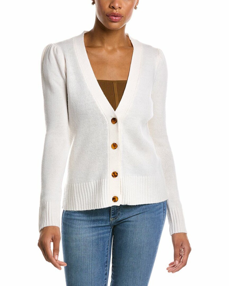 * Women Qi Cashmere Puff Sleeve Cashmere Cardigan | Sweaters