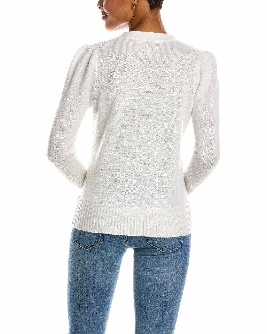 * Women Qi Cashmere Puff Sleeve Cashmere Cardigan | Sweaters