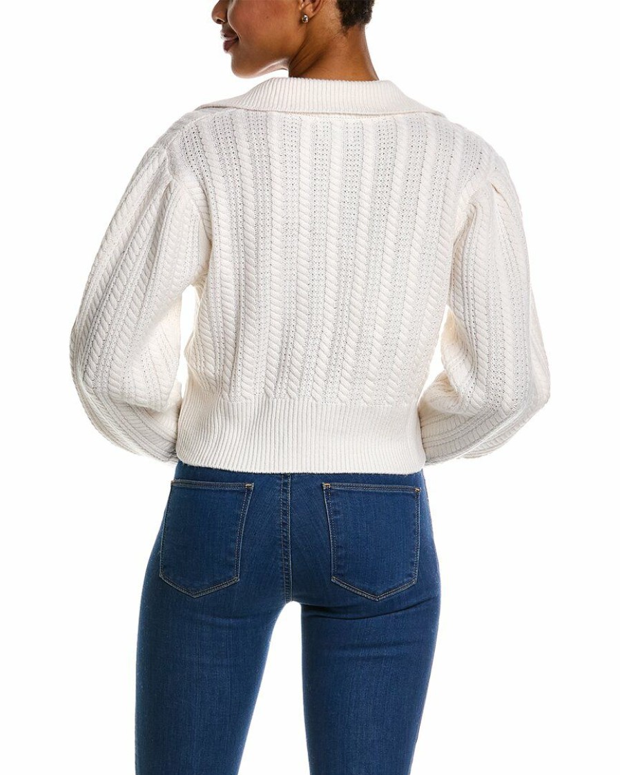 * Women Qi Cashmere Cable Stitch Collared Wool & Cashmere-Blend Sweater | Sweaters