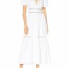 * Ml Monique Lhuillier Womens Poplin Short Sleeves Maxi Dress | Dresses