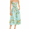 * Women Ml Monique Lhuillier Linen-Blend Midi Dress | Dresses