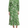 * Maggy London Womens Floral Print Mid Calf Fit & Flare Dress | Dresses