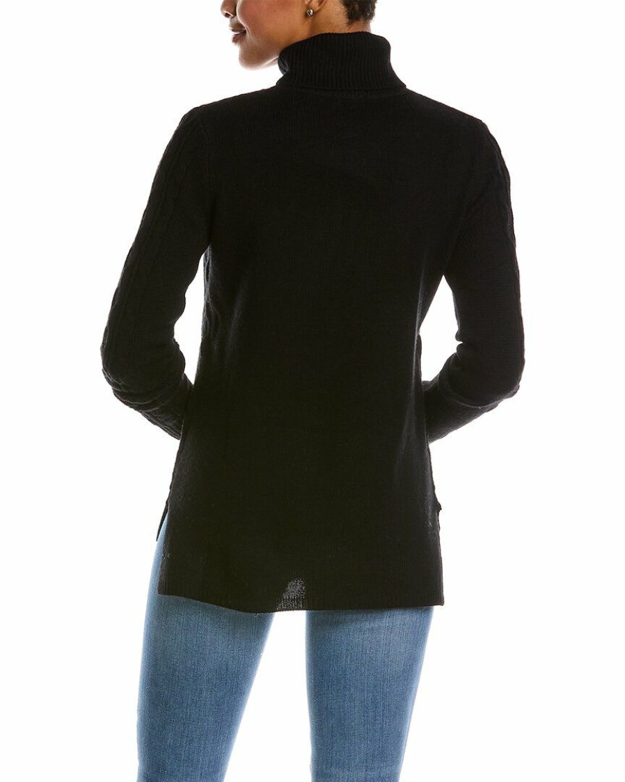 * Women Qi Cashmere Cable Stitch Turtleneck Wool & Cashmere-Blend Sweater | Sweaters