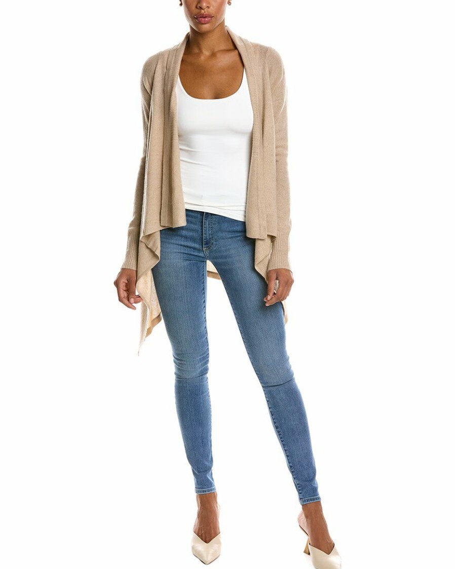 * Women Qi Cashmere Jersey Waterfall Wool & Cashmere-Blend Cardigan | Sweaters