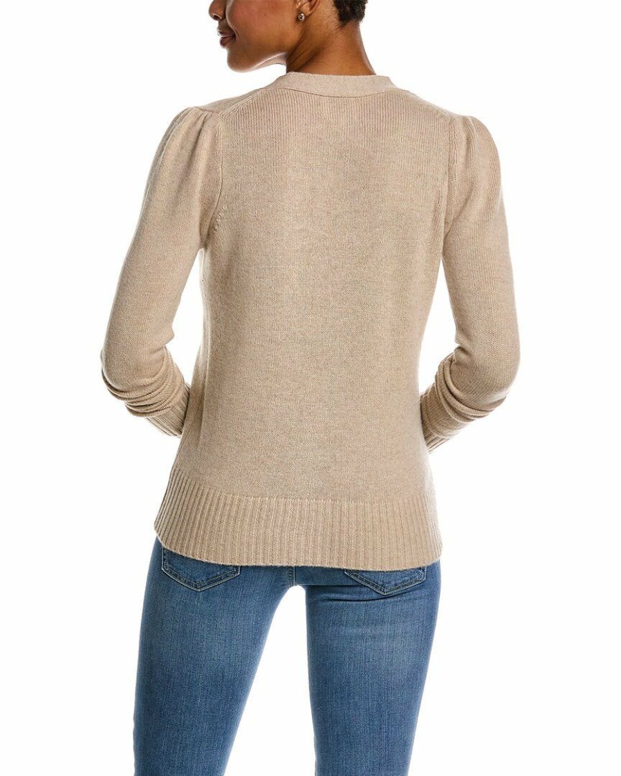 * Women Qi Cashmere Puff Sleeve Cashmere Cardigan | Sweaters