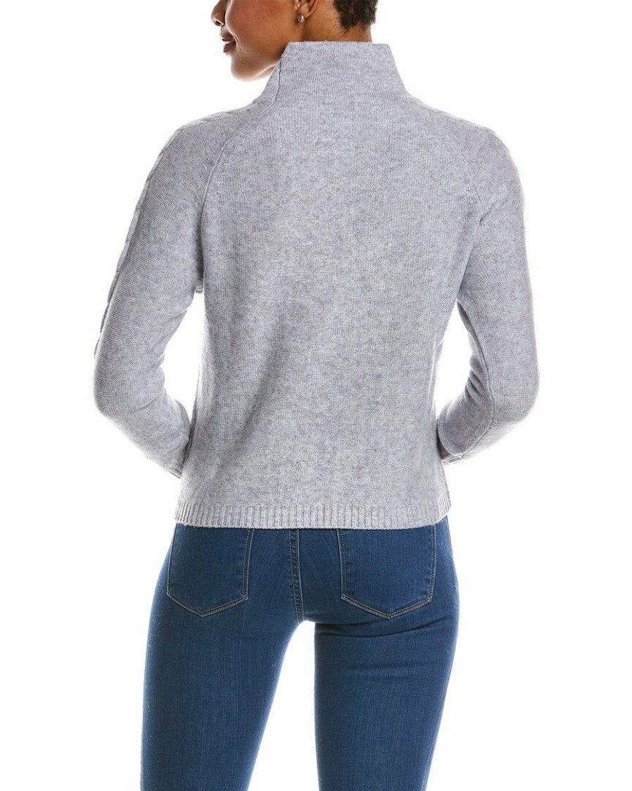 * Women Qi Cashmere Cable Mock Neck Wool & Cashmere-Blend Sweater | Sweaters