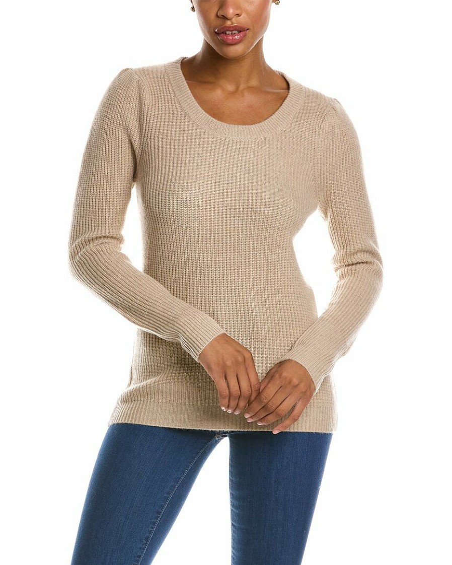 * Women Qi Cashmere Puff Sleeve Wool & Cashmere-Blend Sweater | Sweaters