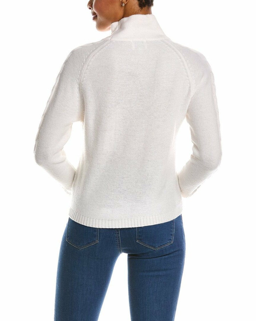 * Women Qi Cashmere Cable Mock Neck Wool & Cashmere-Blend Sweater | Sweaters