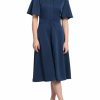 * Maggy London Womens Collared Mid Calf Shirtdress | Dresses