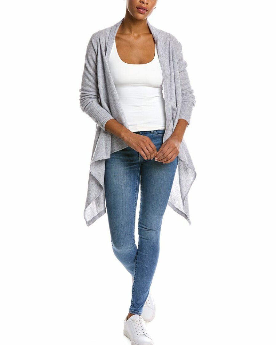 * Women Qi Cashmere Jersey Waterfall Wool & Cashmere-Blend Cardigan | Sweaters