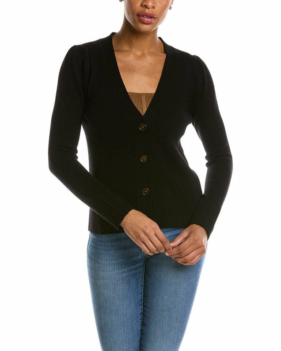 * Women Qi Cashmere Puff Sleeve Cashmere Cardigan | Sweaters