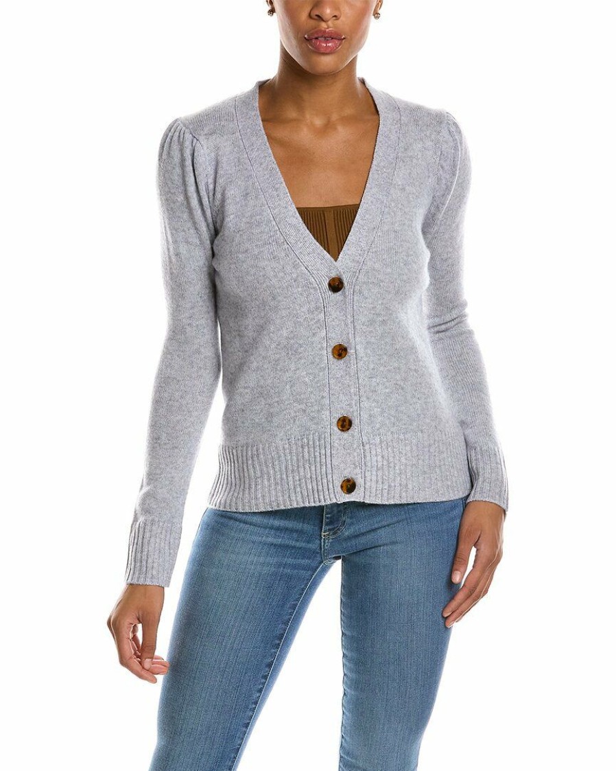 * Women Qi Cashmere Puff Sleeve Cashmere Cardigan | Sweaters