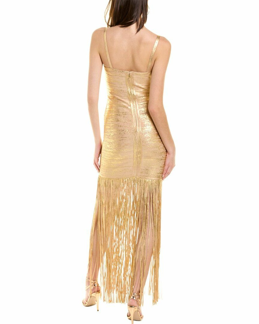 * Herve Leger Women Herve Leger Banded Foil Fringe Gown | Dresses