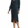 * Maggy London Womens Polka Dot Mid Calf Wrap Dress | Dresses