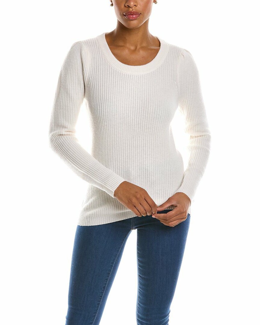 * Women Qi Cashmere Puff Sleeve Wool & Cashmere-Blend Sweater | Sweaters