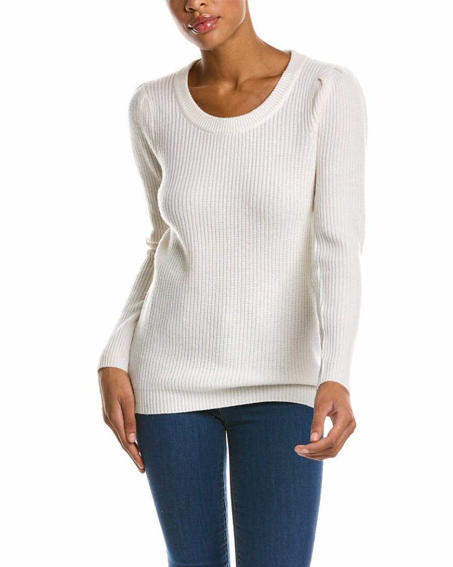 * Women Qi Cashmere Puff Sleeve Wool & Cashmere-Blend Sweater | Sweaters