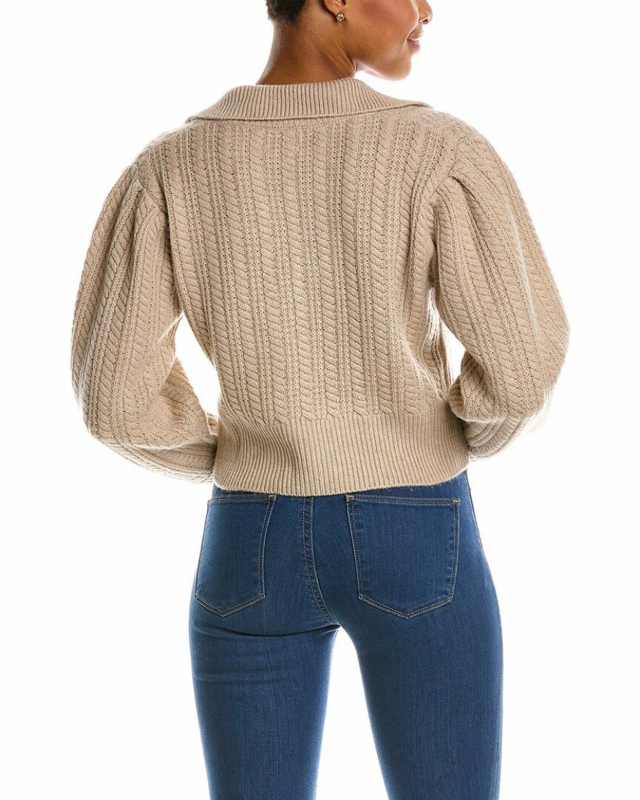 * Women Qi Cashmere Cable Stitch Collared Wool & Cashmere-Blend Sweater | Sweaters