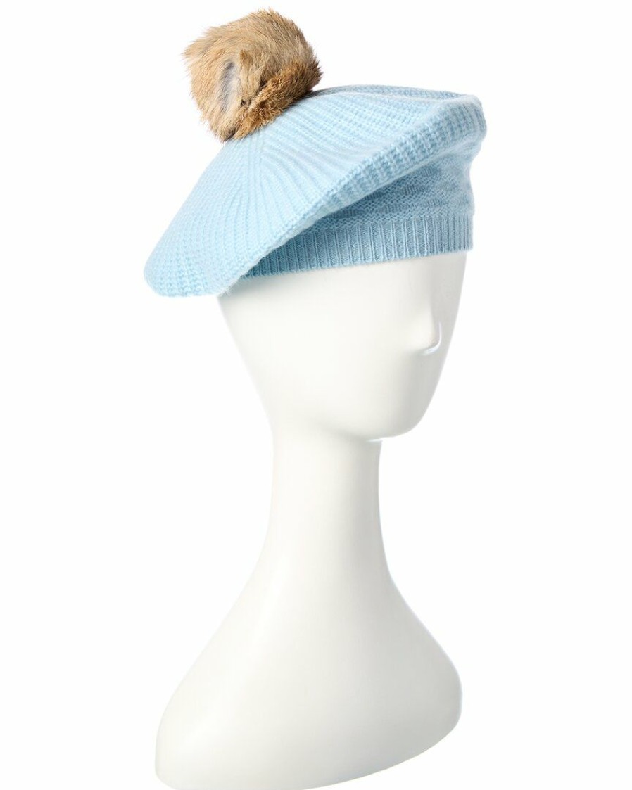 * Women Qi Cashmere Honeycomb Stitch Cashmere Beret | Headwear