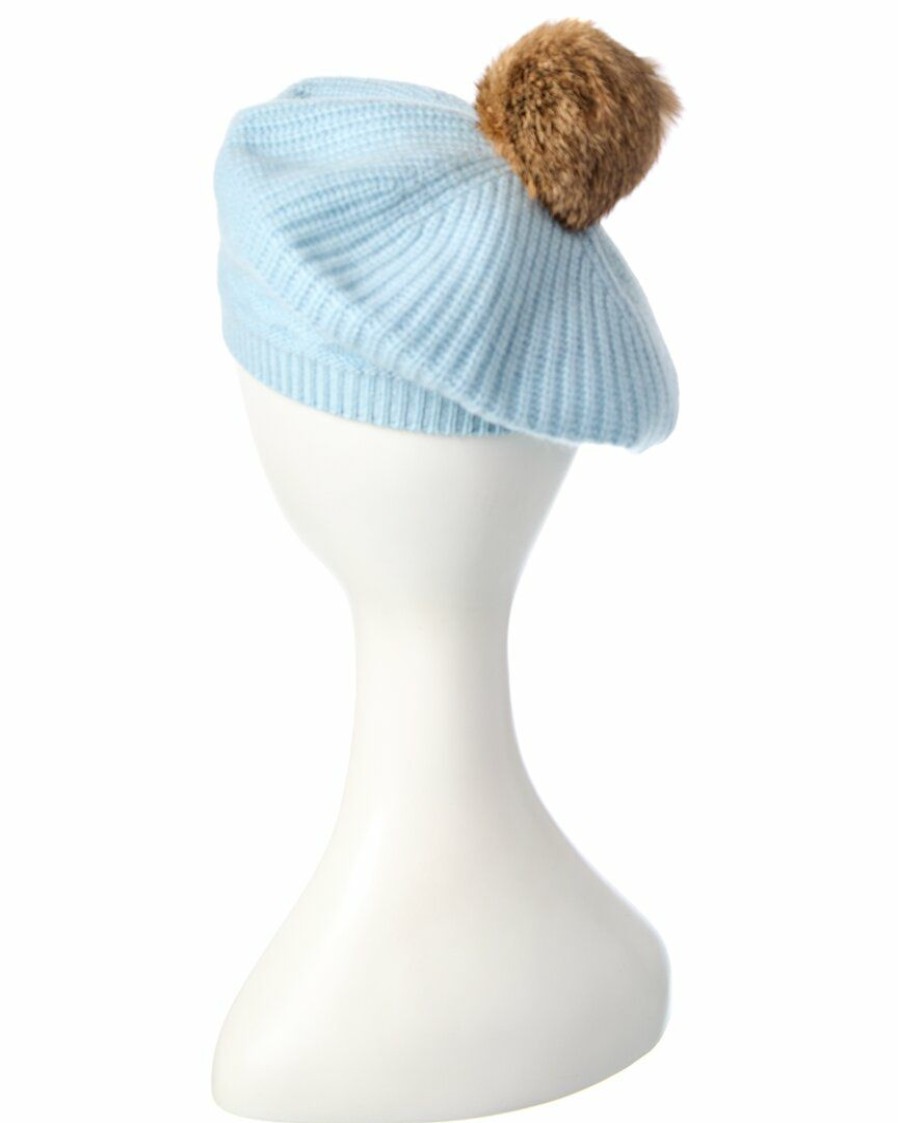 * Women Qi Cashmere Honeycomb Stitch Cashmere Beret | Headwear