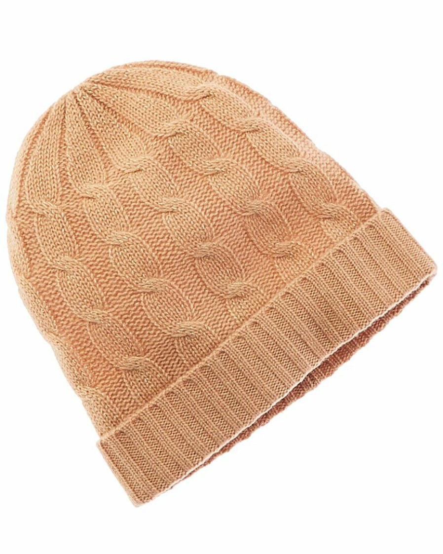 * Women Qi Cashmere Shimmer Cable Cashmere Beanie | Headwear