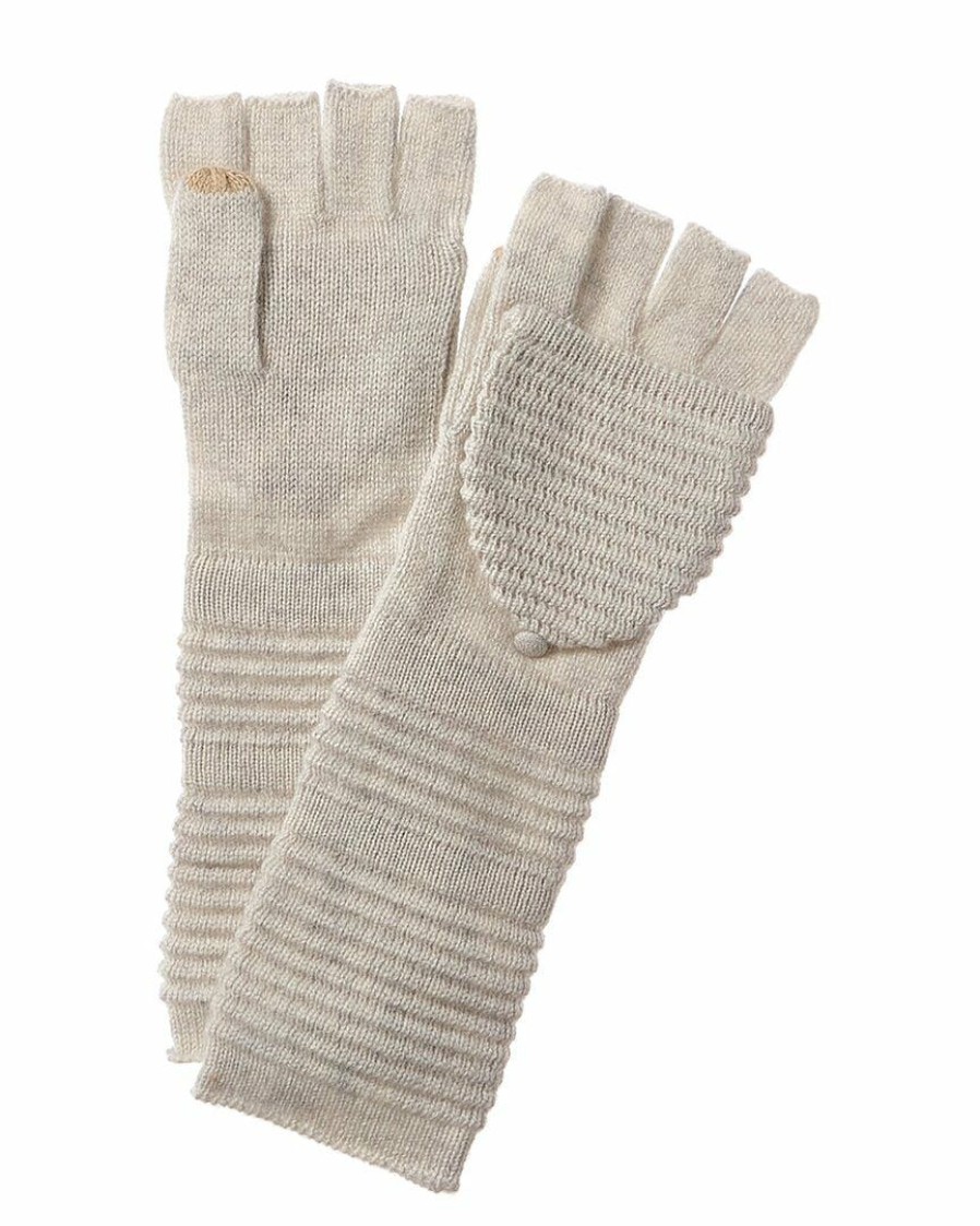 * Women Qi Cashmere Textured Long Pop Top Cashmere Gloves | Gloves