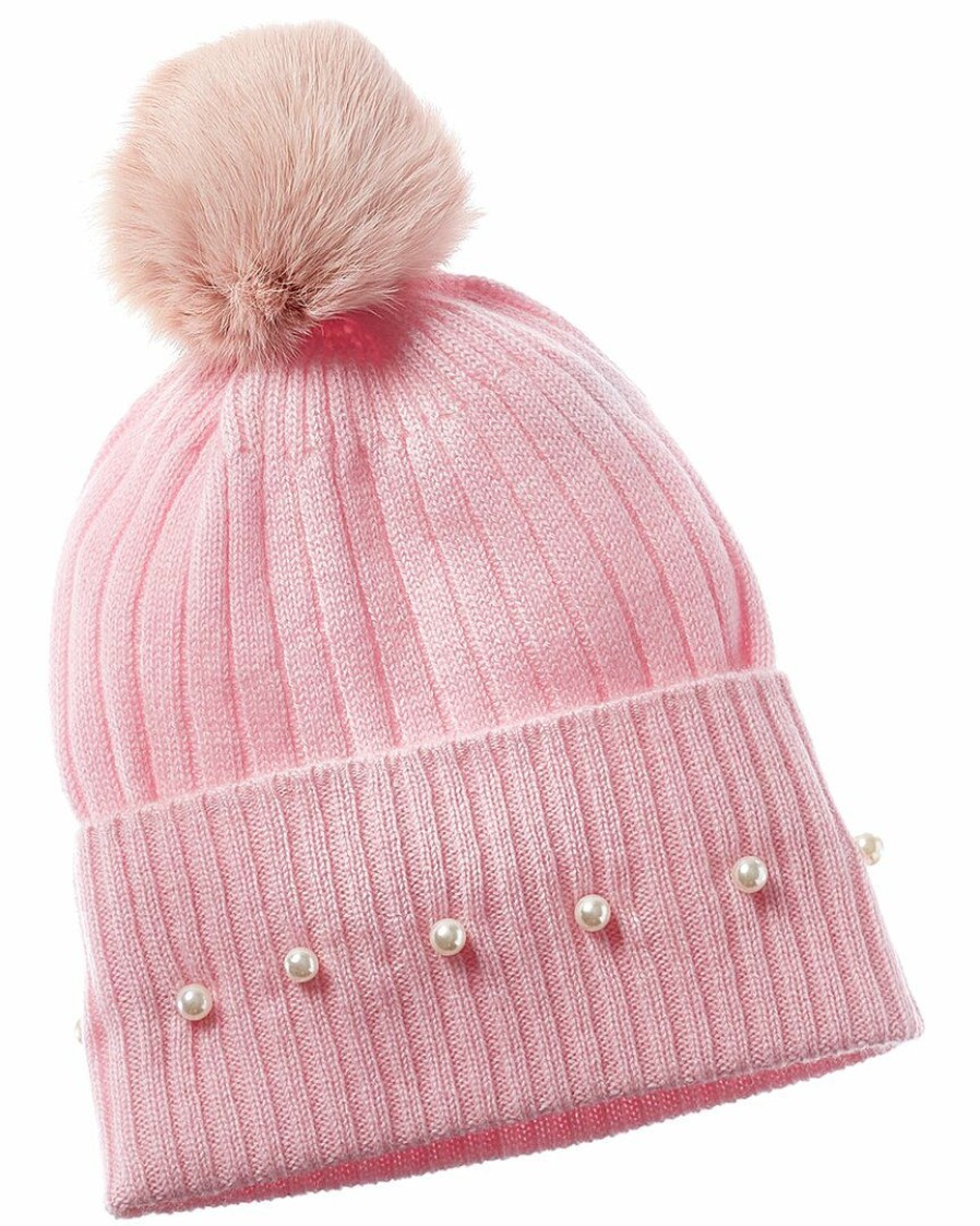 * Women Qi Cashmere Pearl Trim Cashmere Beanie | Headwear